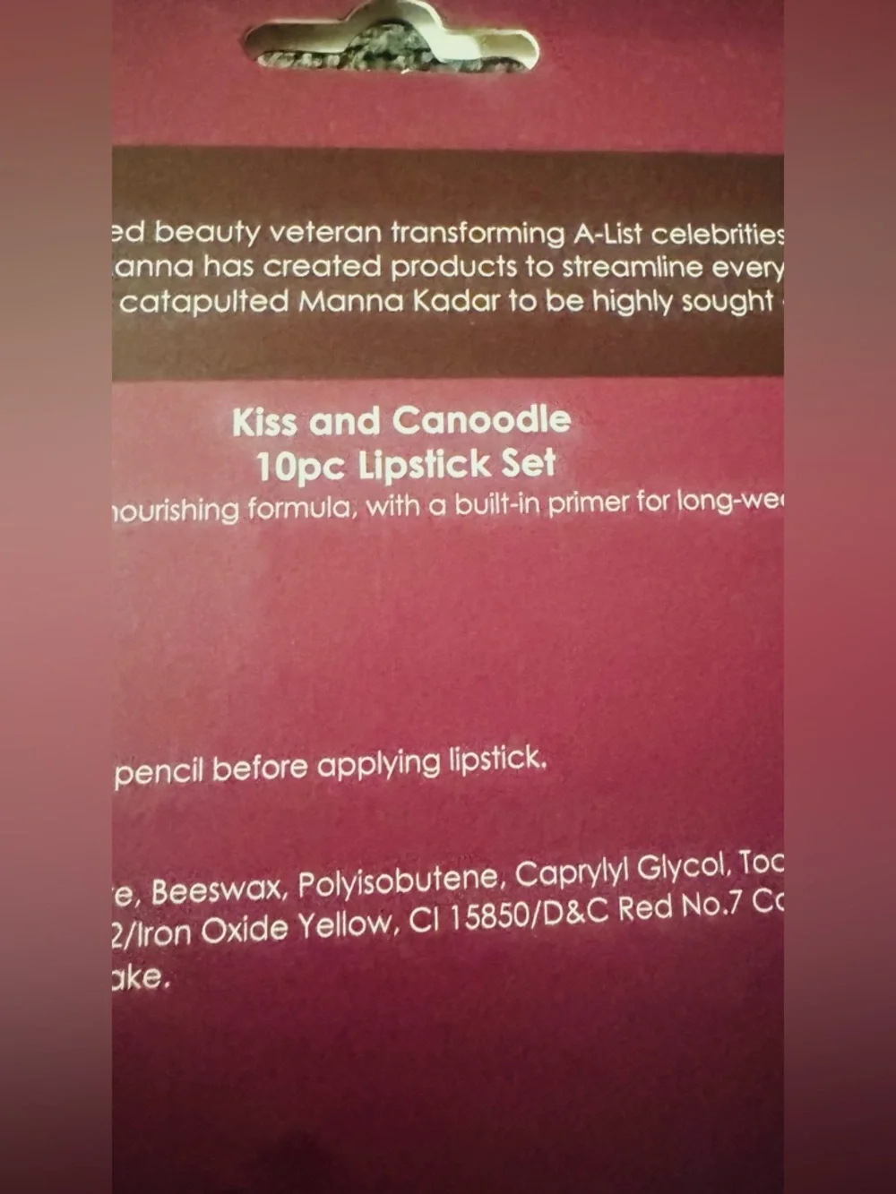 Manna Kadar Beauty Kiss and Canoodle 10 Pc Red Pink Lipstick Set, NWT - Picture 5 of 8